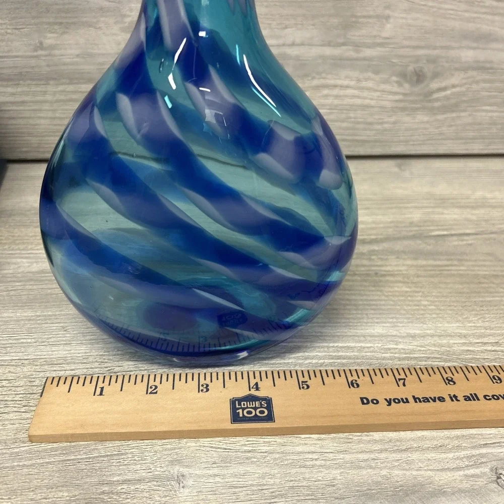Crate & Barrel MYKONOS GLASS Vase -‎ 8" Blown Glass Art Vase Small A5 - Picture 7 of 7